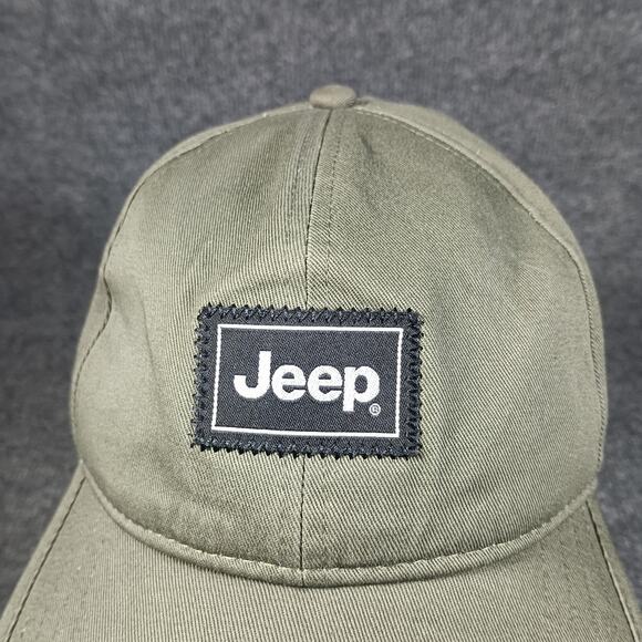 Jeep Hat Cap Strap Back Olive Green Patch Embroidered Mens Dad Hat Twill Canvas - Picture 7 of 10